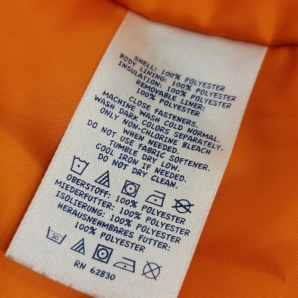 LANDS End Kids pink orange purple jacket coat with zip pockets size 14 - Picture 10 of 16
